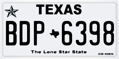 TX license plate BDP6398