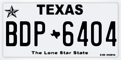 TX license plate BDP6404