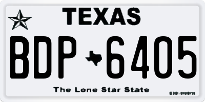 TX license plate BDP6405