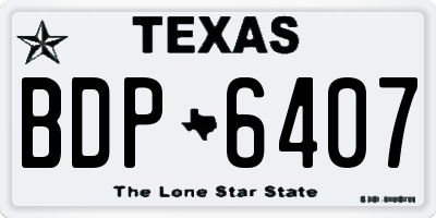 TX license plate BDP6407