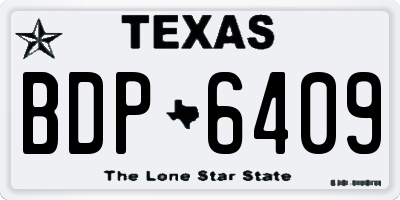 TX license plate BDP6409