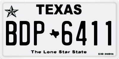 TX license plate BDP6411