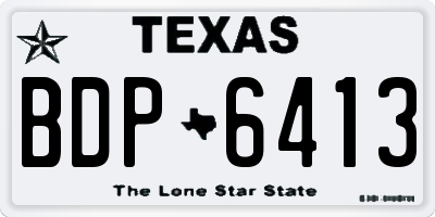 TX license plate BDP6413