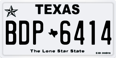 TX license plate BDP6414
