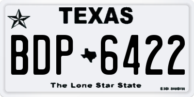 TX license plate BDP6422