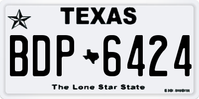 TX license plate BDP6424