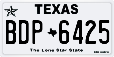 TX license plate BDP6425