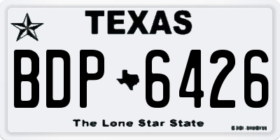 TX license plate BDP6426