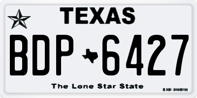 TX license plate BDP6427