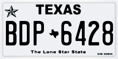 TX license plate BDP6428