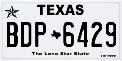 TX license plate BDP6429