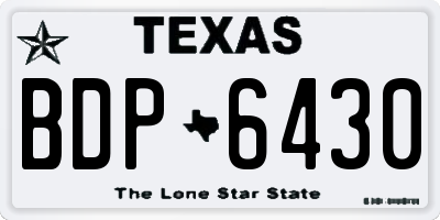 TX license plate BDP6430