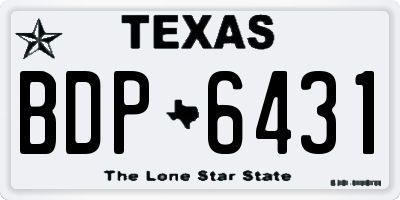 TX license plate BDP6431