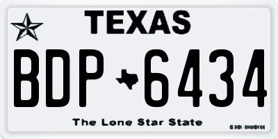 TX license plate BDP6434