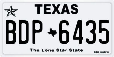 TX license plate BDP6435