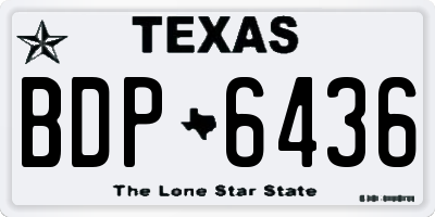 TX license plate BDP6436