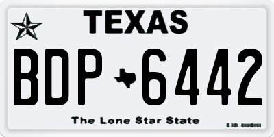 TX license plate BDP6442
