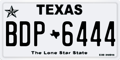 TX license plate BDP6444