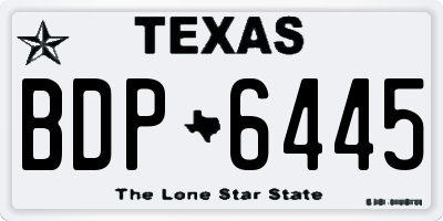 TX license plate BDP6445