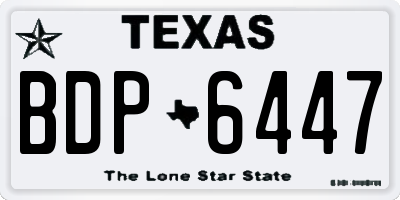 TX license plate BDP6447