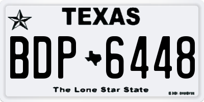 TX license plate BDP6448