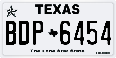 TX license plate BDP6454