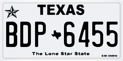 TX license plate BDP6455