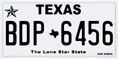TX license plate BDP6456
