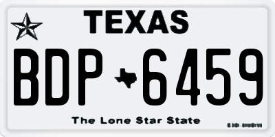 TX license plate BDP6459