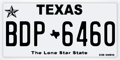 TX license plate BDP6460