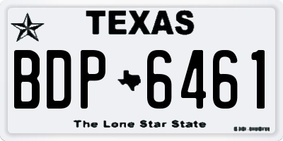 TX license plate BDP6461