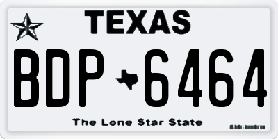TX license plate BDP6464