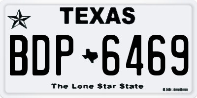 TX license plate BDP6469