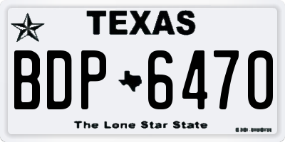 TX license plate BDP6470