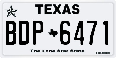 TX license plate BDP6471