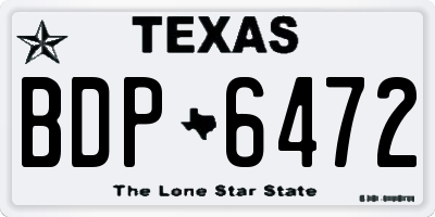 TX license plate BDP6472