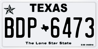 TX license plate BDP6473