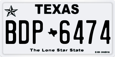 TX license plate BDP6474