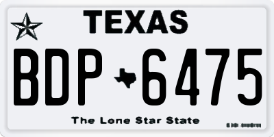 TX license plate BDP6475