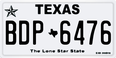 TX license plate BDP6476