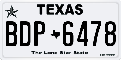 TX license plate BDP6478