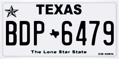 TX license plate BDP6479