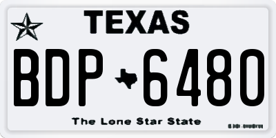 TX license plate BDP6480