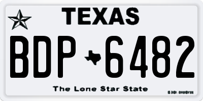 TX license plate BDP6482
