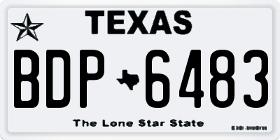 TX license plate BDP6483