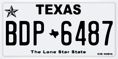 TX license plate BDP6487