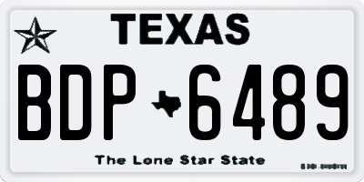 TX license plate BDP6489