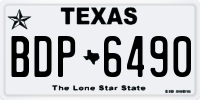 TX license plate BDP6490