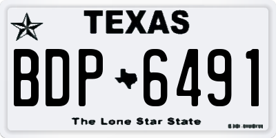 TX license plate BDP6491