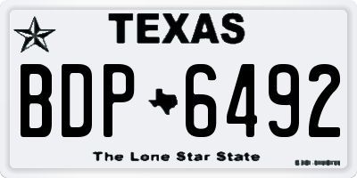 TX license plate BDP6492